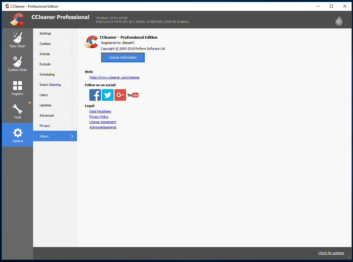 CCleaner Professional License Key CCleaner Professional License Key