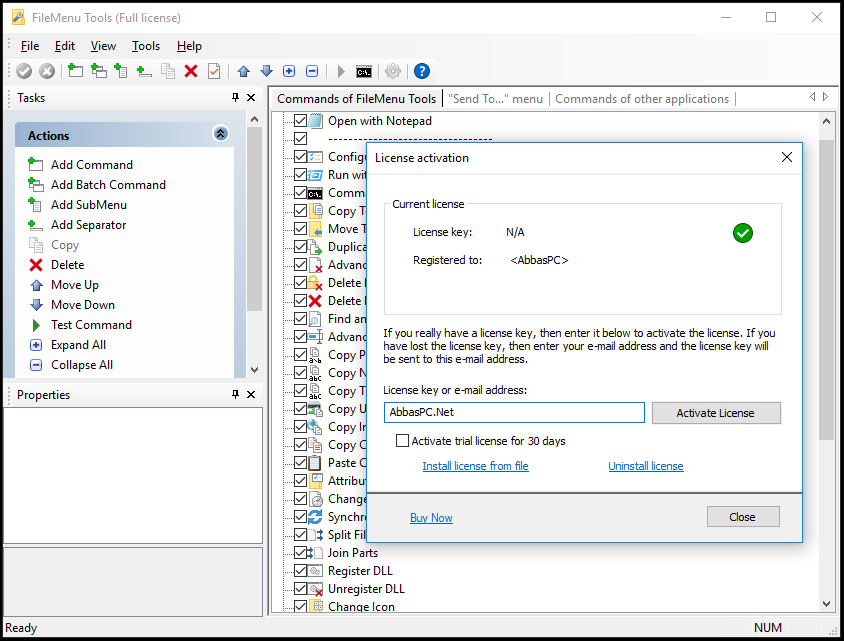 FileMenu Tools License Key FileMenu Tools License Key