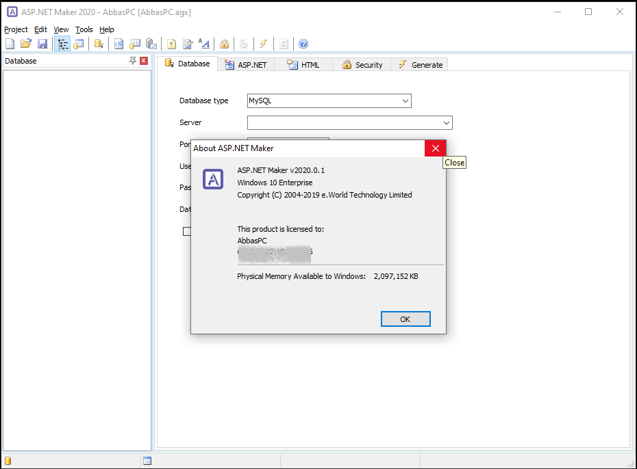e-World Tech ASP.NET Maker Serial Key