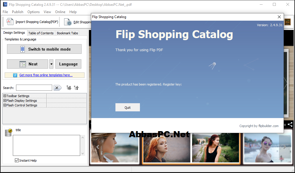 Flip Shopping Catalog Register Key Flip Shopping Catalog Register Key