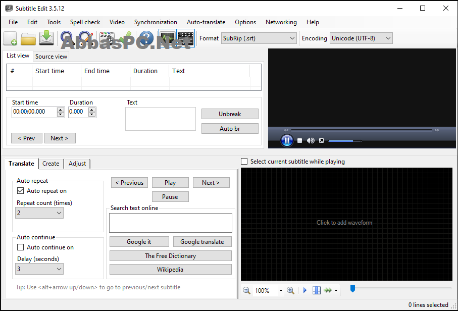 Subtitle Edit Full Version Download for Windows