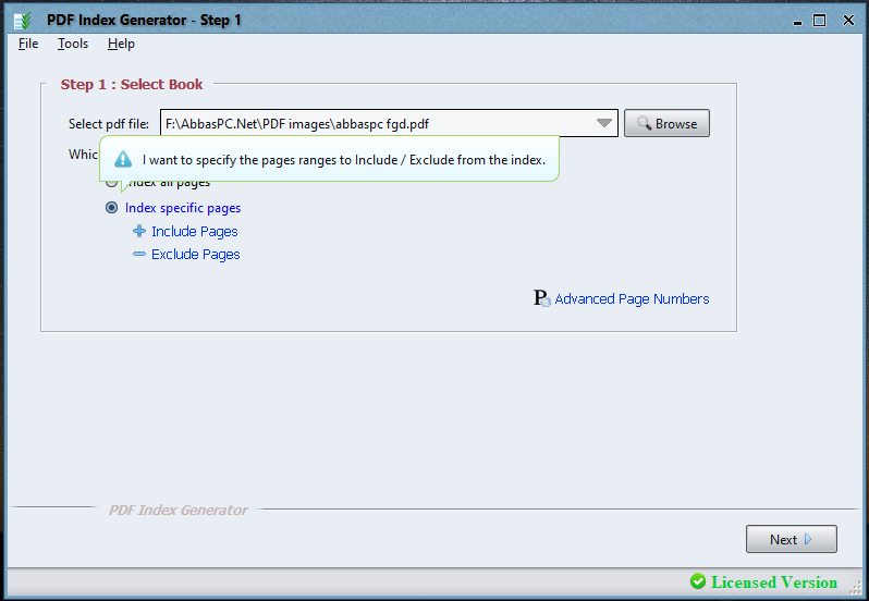 PDF Index Generator Professional License Key