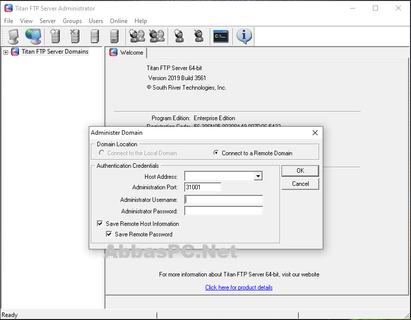 Titan FTP Server Enterprise Registration Code Titan FTP Server Enterprise Registration Code