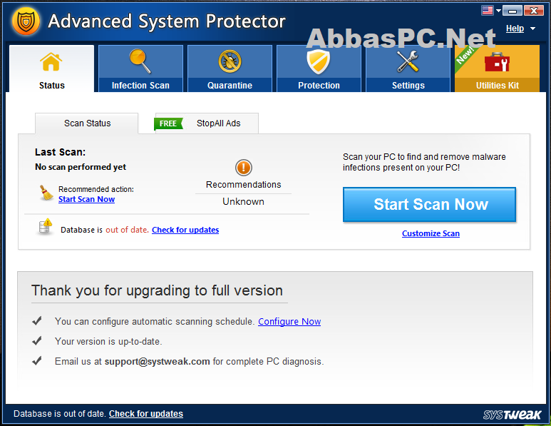 Advanced System Protector License Key Advanced System Protector License Key