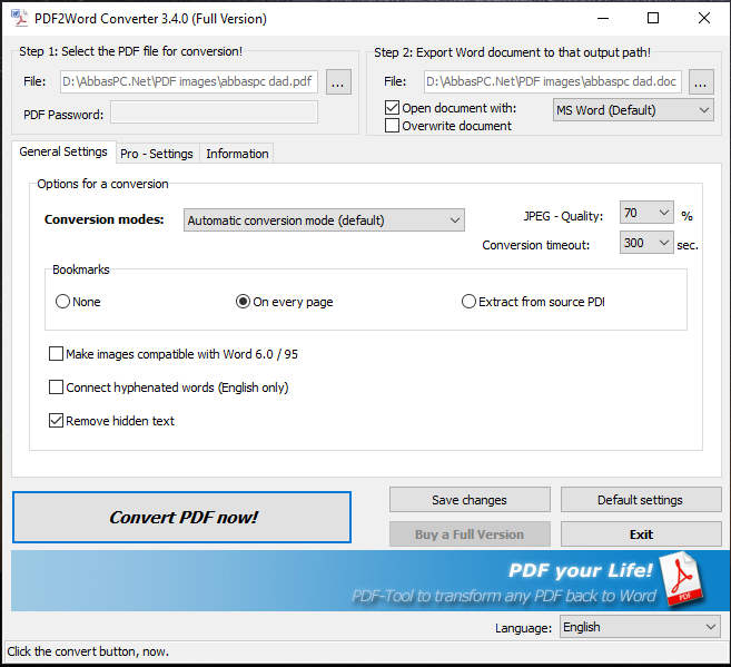 7-PDF PDF2Word Converter for Windows Download