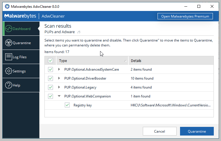 Malwarebytes AdwCleaner for Windows